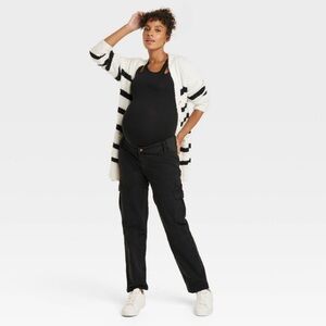 90s Straight Black Maternity Cargo Jeans Underbelly